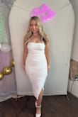 Wore this dress for my bridal shower and it was so flattering & comfy! Felt so pretty in this dress!! Fit my theme perfectly - would 10/10 recommend - Brianna G.