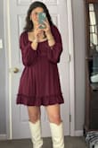 Loved wearing this! I bought it for my sister-in-law's baby shower and it was perfect. Super versatile, I plan on wearing it for a wedding coming up. I did have to size up for the girls. So if you're chesty size up! - Kaia H.