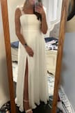 I bought this for my rehearsal dinner as the bride. I love the way it fits! I don't like things super tight and this had the perfect give and fit! Probably could have done a medium, but I like the large! And I love the fabric! - Kayla M.
