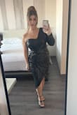 This dress is stunning! I wore it for my boyfriend's work awards event and I got SO many compliments on it. He is rather high up in his company, so I wanted to represent him well and look classy, but yet still sexy and I think this dress did the job! I am a size 10 and have a very curvy body and the large fit me perfectly! I would highly recommend! - Melodie S.