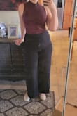 As someone with curves whose weight fluctuates a bit, I've been looking for loose, flowy pants that would be comfortable for work. After much trial and error, I've finally found them! They're very comfortable, and you could certainly dress these up or down. Love the texture on the pants. They look and feel incredible! My new favorite pants. A size L works great for me. - Sherry V.