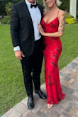Beautiful dress! I felt stunning in it. My boyfriend loved it, and I got 1 million compliments. I did have to keep re-adjusting the straps, but I do have large breasts. When I was dancing, one of the straps did break. - Siobhan C.
