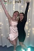 This dress was great! The material was stretchy and comfortable, and was really flattering! It fits a little loose near the top, but I wouldn't size down - just something to know if you're going to be jumping around/dancing. :) - Ellie N.