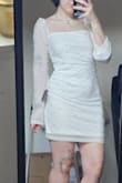 The fit is nice although it rides up super easy, I love the style, color, and fit but the pearls on the sleeves feel super weird on my skin. It is like freezing tingling droplets and due to that, I'll be returning it. - Rory C.
