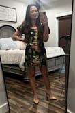 The fit of this dress is super flattering. It has absolutely no stretch so if you're uncomfortable with tight things definitely size up. But, it is sooo cute and I got so many compliments. It was mainly tight in my opinion around my hips/booty. - Kendall F.