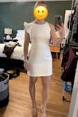 A perfect dress for any wedding related events (shower, rehearsal, etc). It fits well and is a nice combo of cute and classy, with the unique asymmetrical flare shoulder. Comfortable fit, not snug anywhere. Not see through at all either! - Justina D.