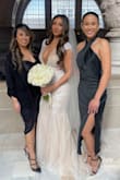 I wore this dress to my best friend's wedding. It's so beautiful. You do need double-stick tape to wear on the sides of the dress, but other than that, this dress was perfect. - Dianne M.