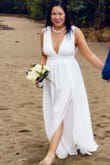 Felt like a goddess in this dress during our beach wedding ceremony. Fit perfectly and comfortable at the same time. The straps stayed in place and loved the billowy skirt. Get the dress if you are contemplating it, you won't be sorry! - Leanne G.