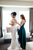 This is the most elegant wedding dress, I have been in some wedding stores and I was expecting to order online in the beginning and was concerned about the quality, but this dress is amazing. It can be a perfect dupe for others very expensive in the stores. I got several compliments. - Gloria K.