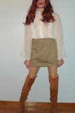 The word here is definitely sheer. The top is very light and more for the spring and summer weather. It fits well, and the sleeves and torso are definitely long enough. - Gretchen M.