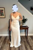 So excited to wear this on my wedding day this summer! The fabric has a good weight and stretch to it, making it super comfortable and easy to move in. I'll have the adjustable straps swapped out and a bustle added, but this dress doesn't need much. It's beautiful and classic. I'm so happy I found my wedding dress for such an affordable price! - Kelli K.
