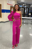 The perfect hot pink jumpsuit! It looks great on, and the material is soft and comfortable. You can tie the side up however high you want it. Everything I have from Lulu's always looks fantastic! - Natalie M.