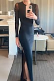 Perfect dress for a winter wedding.  Loved the sleeves for an added sexy touch (bonus, kept me warm in the freezing wedding venue).  The back had a nice cutout for added appeal.  Very happy with purchase. - Liana S.