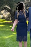 I love this dress. I actually ordered it again in black (wore the blue). Perfect dress for a wedding guest or any special occasion. Dress fits true to size and is super comfortable! - Kelley P.