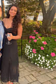 This dress fit great! It has a zipper, but the material has some give! The straps can even be adjusted! Pretty comfortable for a more formal dress. - Sabrina B.