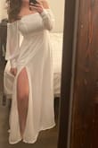 I love this dress. It's very elegant but casual at the same time. It is a little see through, so I did have to buy tan spandex. I have an athletic build, and it fit perfectly; it's just long. - Allison D.