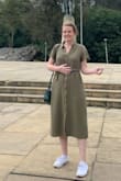 This is a flattering, comfortable, and nice material. I love its simplicity and the color! - Erin M.