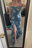 The fabric love, the cut love, the fit could be better. IF the color was what my sister was looking for, for her wedding I'd buy a larger size since this dress really is flattering. This was doable but still very tight in the butt and thigh area. I'd size up if you have a large of either of those 2. Beautiful dress though, I did return it only because the color wasn't what my sister was looking for. - Brittany S.