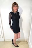Subtly sexy dress. Nice material and feel. Fit is good and true to size for the most part, though a little loose on the very bottom. I am between a small and medium, and I ordered a medium, which fits good. Although, I might have been able to get away with a small. The lace long sleeves are a nice touch. It is a bodycon minidress that hugs your curves and shows off your legs, which is nice. Recommended. - Jo N.