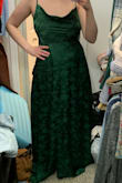 The dress in the photo was beautiful and I was so excited about it. It fit me very well but the fabric around the bust just doesn't sit right and looks a little awkward, I would have had to pin it or do something extra to make it worth wearing so I ended up returning it and going with another dress from Lulus for the occasion - Anya C.