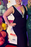 I loved how I felt in this. Just the right amount of skin and curve-hugging, and the cut is so flattering no matter your shape. I felt like my curves were accentuated and felt like an hourglass. It did run long and had to have it hemmed four inches but so worth it. Going to be my go to for every formal event for a while. - Candicandishops@icloud.com W.