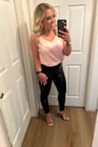 I have two pairs of Spanx leather leggings, and I prefer these! The material is very soft on the inside. I initially ordered a medium, but they were pretty big. I'm about 5'1, 135 pounds, athletic build from weight lifting, and the small fit is perfect! Order them! I'm obsessed. - Allie W.