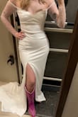 It fits me absolutely perfectly but some might think it's a little tight
I'm absolutely in love though! Can not wait to wear it! - Nova P.
