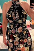 Good material and great design. The dress fit extremely tight in my rib cage (29") and the neck-to-chest fabric was too long. To wear the dress so the fabric didn't bunch, I had to pull the dress lower, but then my girls came out the sides. - Cindy H.