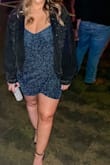 I lovvvved the material of this dress! It's super cute and stretchy And glittery without being too much. Thought it was short though and a Low v neck in the front so pretty revealing but I wore it to a NYE party so okay for that event. - Lanie M.