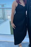 This dress was super flattering and perfect for an in-laws wedding! The material of the dress is nice, and the slit adds some dimension. - Kyla T.