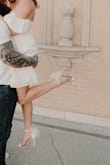 I absolutely loved the look of these shoes for my engagement shoot but they were by far the most uncomfortable shoes I've ever worn. The back of the heel wasn't contoured properly to wrap around like it should so it dug into the back of my heel and the toe strap was very tight and cut into my toes as well. If I had time I would have attempted to exchange for a larger size. - Veronica N.