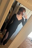 This dress was so perfect! I ordered it last minute for a military ball, and I was so relieved that it fit perfectly. It was very flattering. The material is nice, and it was thick enough that I didn't even need to wear a bra. The slit is high, which is what I wanted, but if you're going to be getting down on the dance floor, it can be a bit revealing if you're not careful. I am also tall and wore 2 inch heels; it didn't touch the floor but it wasn't at an awkward length either. I also have long arms and the sleeves hit right at my wrists. Amazing quality at a great price! - Jessica K.