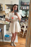 It's so cute and flattering, fits exactly as expected, and is long enough to cover my butt. However, it IS basically completely see-through (as you can tell in the picture lol). I'll be trying to make it work for my bridal shower because I love it otherwise. Wish me luck. - Julianne M.