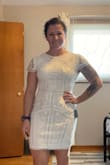 SO CUTE. I'm wearing this for my bridal shower. Love the beading on it as well. It fits perfectly without being too tight. I have very broad shoulders, and it didn't pinch at all. Love this! - Jayme H.
