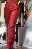 These pants are comfortable and look great at the office. The color isn't quite as bright as the photo shows them to be but lovely, nonetheless. If you like a tighter fit, I'd suggest you size down. - Kristina