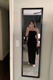 If you're a pear-shaped girly with smaller boobs but wider hips like me, reviews can be hit or miss in terms of helpfulness. I hope this is helpful for someone! I bought a size down from what I normally would have, and it fits very snugly, but that's kinda the vibe I was going for. If you're not wanting a super snug/bodycon fit, I'd stick with the normal size. Can't wait to wear this!! - Kristen V.