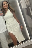 The dress is really nice! Great quality. Not see-through! Stretchy material. Very attractive. - Stephany D.