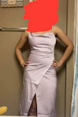 The slit was a little odd since it kept shifting to the middle instead of off to the side but it's perfect!! I usually wear a medium but bought a small since I wanted a bit of a tighter fit. Super flattering and snatched my waist but not enough to suffocate me. - Amaya W.