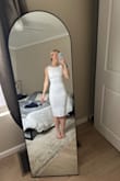 I got this for my bridal shower and absolutely love it! It's stretchy and also formfitting but not too tight. It honestly fits like a glove! My chest is much smaller than my hips so finding dresses that fit well on my whole body is hard. 10/10 would recommend! - Madi K.