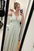 I bought a very similar dress from Lulus a few years ago for a wedding, so when I saw this one, I knew I would love it! I am a little bustier; however, I found I didn't need a bra for this. I am wearing this as a bridesmaid's dress at my best friend's wedding. I will need to get it altered at the top a little bit to shorten the straps, but for this price, totally worth it! - Katheryn S.