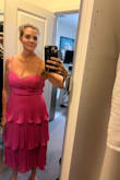 I bought this to wear to my daughter's graduation in Florida! Love the spring airy look! Will lose a couple lbs before graduation so the top will fit even better! - Amy B.