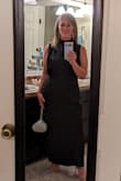 This dress was perfect for a formal wedding I attended. I'm 56 and a mom of 6 with a bit of a mom tummy. This dress skimmed but didn't cling and "accentuated the positive" as my husband says! Only thing I had to do was hem the dress about 4 inches, so I could show off my sparkly shoes. I got so many compliments, but the ultimate compliment came from my 13 year old son who smiled and said, "WOW"! I felt beautiful! Highly recommend this dress. - Laura S.