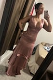 The fabric is so beautiful, is perfect a little long for me but no regrets. - Giselle T.