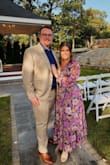 Dress is a true wrap, but lays lovely! Twirls like a dream, comfortable, and effortless. Worn for a fall wedding, however, would be gorgeous for a spring wedding as well! Fits true to size, no support to the bust as expected due to the dress style, a little boob & fashion tape did just the trick. You could definitely wear a full coverage bra with this dress & tape down the gown as well! Got tons of compliments on this one!!! - Jillian D.
