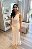 A truly lovely dress but if you're short like me beware of hemming it because the embroidery will start to unravel. Luckily my mother is amazing at hemming and managed to glue the end of the beads/sequins to enforce the dress. But overall, a beautiful dress! - Mallika K.