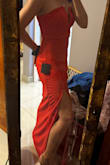 This is the show-stopping red dress everyone sees when you walk into a room. Love love love. Can't wait to wear this one out! - Christine M.