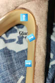 Glue all over the shoe. Since it was a final sale there's no option to return them. It was Lulus' poor and cheap error. - Eric B.