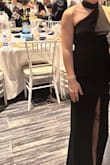 Beautiful dress. Simple in the front but the back is gorgeous. I had to use double-sided tape to prevent any side boob accidents but otherwise a beautiful dress. - Michlene Z.