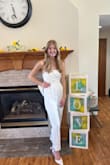 This jumpsuit was so comfy, cute, and stylish. I wore this for my bridal and would recommend it. My only issue with it is that it did not stay up on me very well. I ordered a Small since I am tall and it fits well on me everywhere besides the chest area. - Abby B.