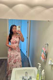 This dress is really pretty. I love the shape of the top/neck area so much, I got so many compliments for my bridal shower party. I would say it's a little bit long but it's flowy so I don't mind at all. A little tip is to make sure you adjust the stripes nicely so the dress will look more fitted in the chest area. - Putu C.